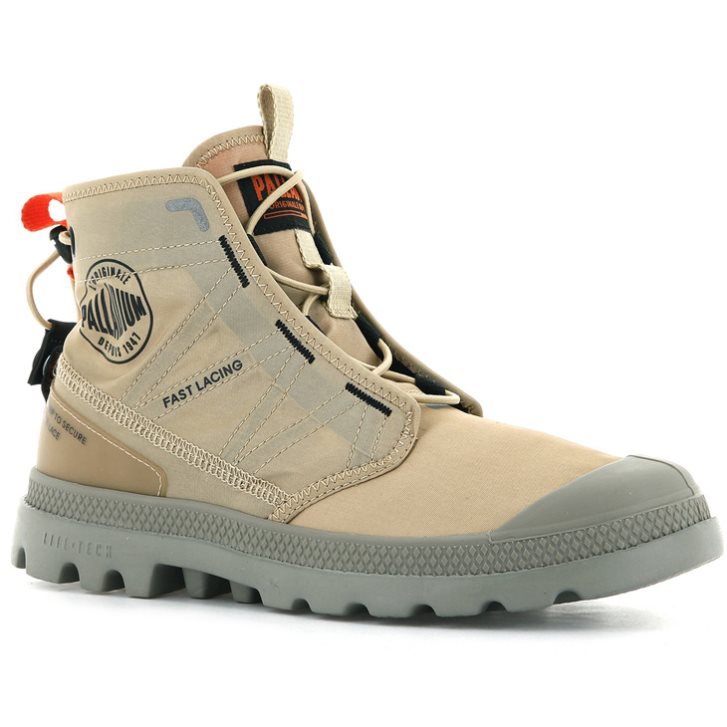 Palladium Pampa Travel Lite Men's Boots Khaki | UK M541-JAD